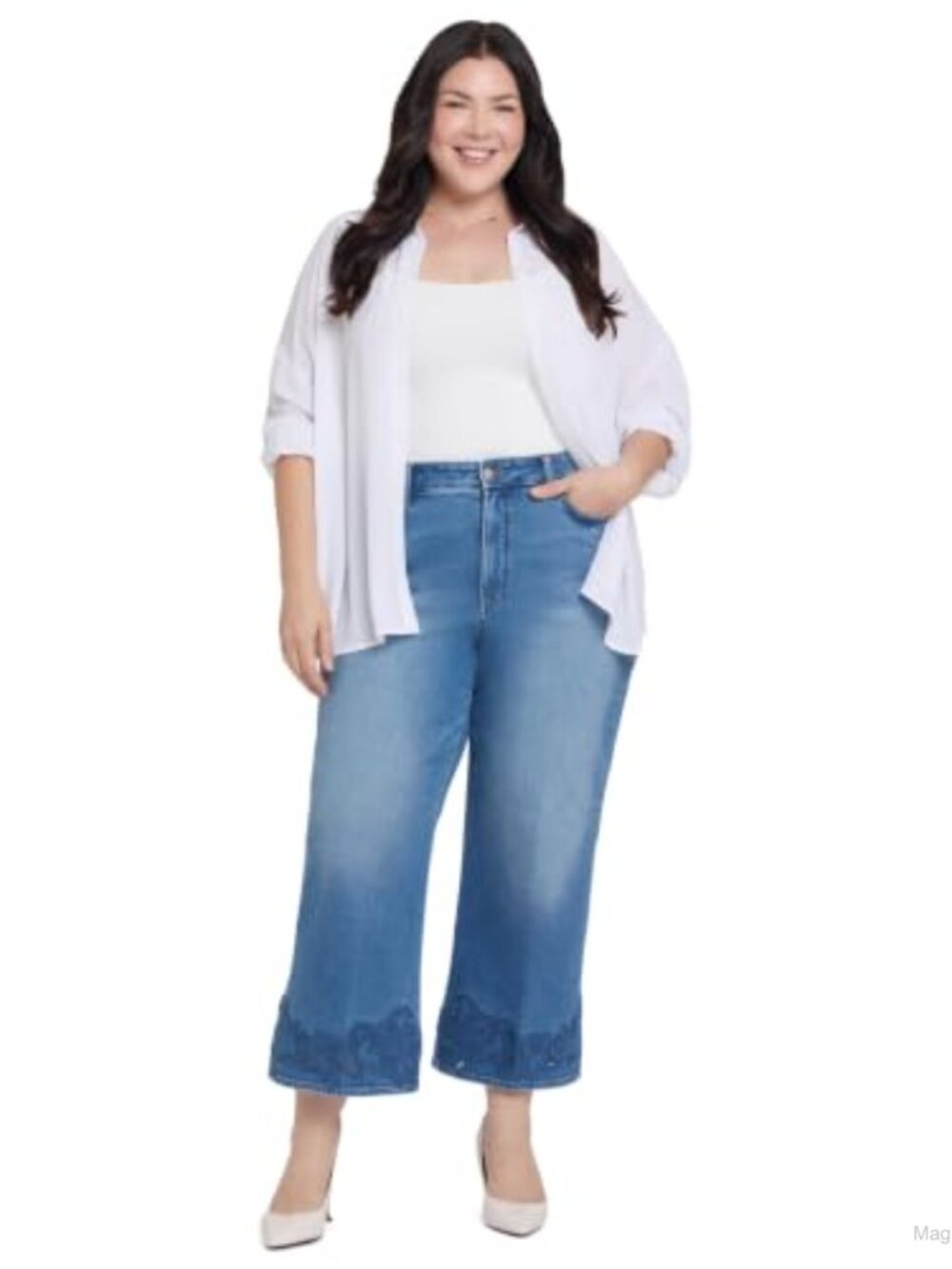 Plus Size Teresa Ankle Jeans High Rise Relaxed Fit Cotton Blend